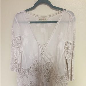 White Lacey coverup